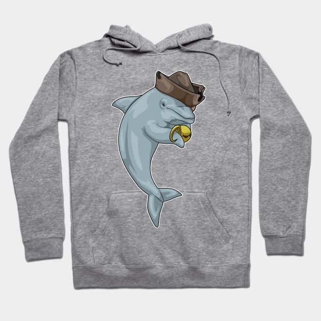 Dolphin Pirate Hook hand Hoodie by Markus Schnabel